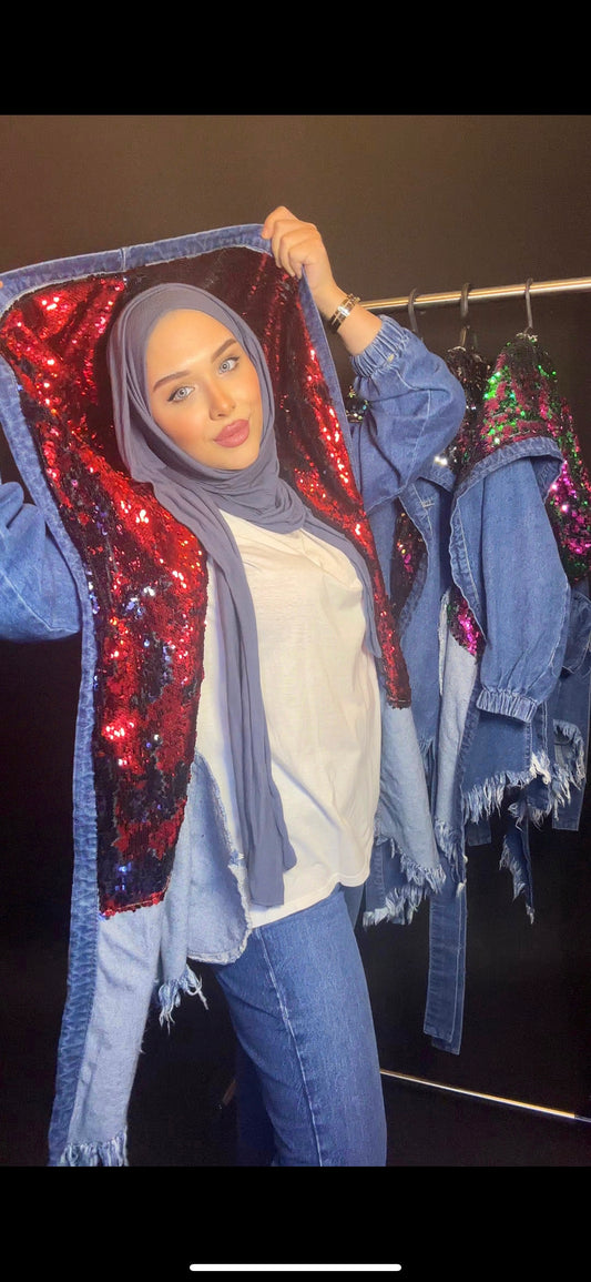 Denim X  Sequins Jacket