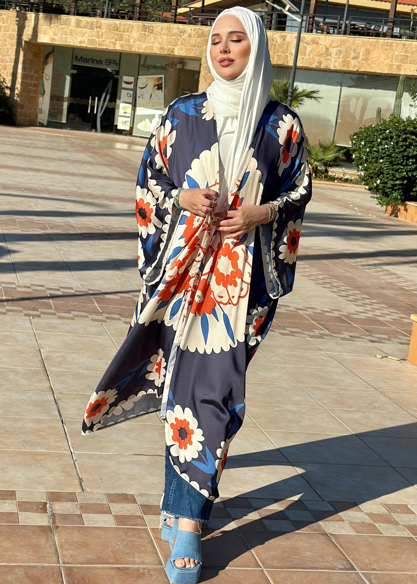 Floral Navy Kimono