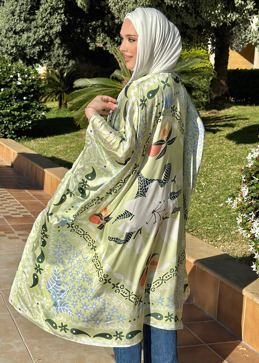 Floral Light Green Kimono